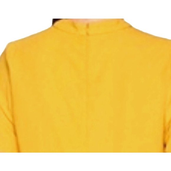 Bishop + Young Mini Dress Shift V-Neck Plunge Mustard Yellow Size Small Cutout - Picture 6 of 9